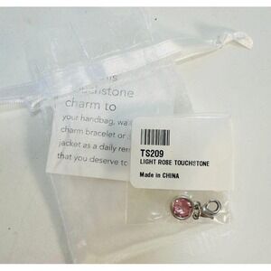 Touchstone Crystal Light Rose Charm Handbag Bracelet Zipper‎ Pull Jewelry